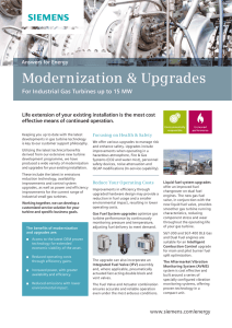 Modernization &amp; Upgrades For Industrial Gas Turbines up to 15 MW