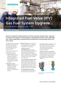 Integrated Fuel Valve (IFV) Gas Fuel System Upgrade