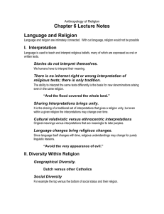 Chapter 6 Lecture Notes Language and Religion