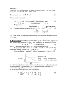 KINETICS (Reference: The Chemical Reactor Omnibook. Octave Levenspiel. 1993. OSU Book