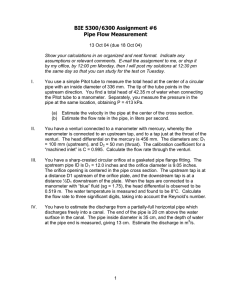 BIE 5300/6300 Assignment #6 Pipe Flow Measurement