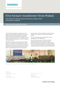 First furnace transformer from Wuhan
