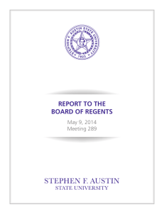 REPORT TO THE BOARD OF REGENTS May 9, 2014 Meeting 289