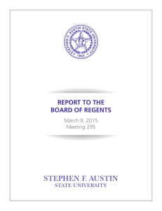 REPORT TO THE BOARD OF REGENTS March 9, 2015 Meeting 295