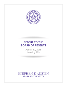 REPORT TO THE BOARD OF REGENTS August 17, 2015 Meeting 299