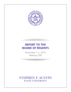 REPORT TO THE BOARD OF REGENTS November 1-2, 2015 Meeting 300