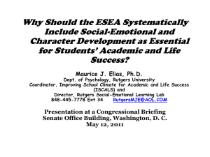 Why Should the ESEA Systematically Include Social-Emotional and Character Development as Essential