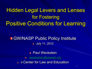 Positive Conditions for Learning Hidden Legal Levers and Lenses for Fostering