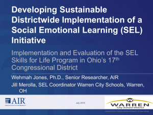Developing Sustainable Districtwide Implementation of a Social Emotional Learning (SEL) Initiative