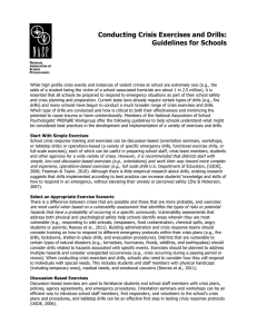 Conducting Crisis Exercises and Drills: Guidelines for Schools