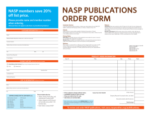 NASP PUBLICATIONS ORDER FORM NASP members save 20% off list price.