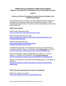 NASP Advocacy Roadmap: NASP Practice Model