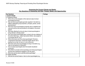 NASP Advocacy Roadmap: Preserving and Promoting School Psychological Services