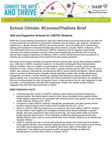 School Climate: #ConnectTheDots Brief  Safe and Supportive Schools for LGBTQ+ Students