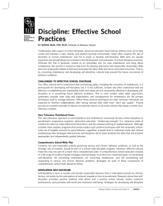 Discipline: Effective School Practices