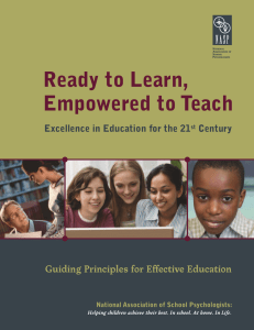 Ready to Learn, Empowered to Teach Guiding Principles for Eﬀective Education