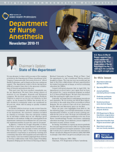 Department of Nurse Anesthesia Newsletter 2010-11