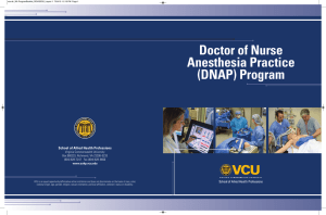 Doctor of Nurse Anesthesia Practice (DNAP) Program School of Allied Health Professions