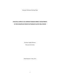 POLITICAL IMPACT OF CHINESE FOREIGN DIRECT INVESTMENT