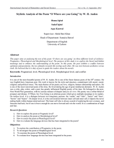 Stylistic Analysis of the Poem “O Where are you Going”...