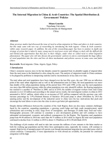 The Internal Migration in China &amp; Arab Countries: The Spatial... Governments’ Policies