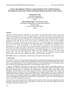 Factors that Influence Effective Communication of the Youth Enterprise