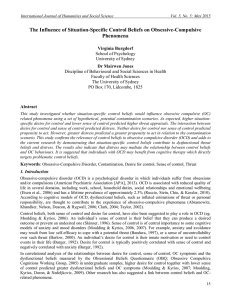 The Influence of Situation-Specific Control Beliefs on Obsessive-Compulsive Phenomena