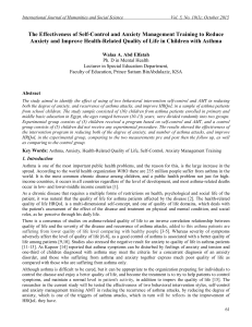 The Effectiveness of Self-Control and Anxiety Management Training to Reduce