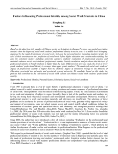 Factors Influencing Professional Identity among Social Work Students in China