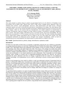 TOWARDS A MODEL EXPLAINING CHANGE IN AGRICULTURAL LAND USE