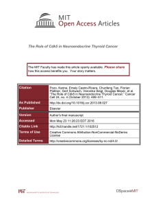 The Role of Cdk5 in Neuroendocrine Thyroid Cancer Please share