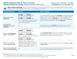 Medical Benefit Plan E: City of Austin