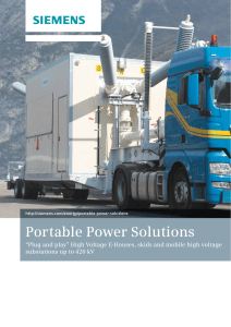 Portable Power Solutions substations up to 420 kV