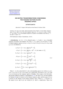 ON MATRIX TRANSFORMATIONS CONCERNING THE NAKANO VECTOR-VALUED SEQUENCE SPACE SUTHEP SUANTAI