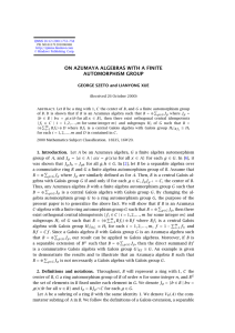 ON AZUMAYA ALGEBRAS WITH A FINITE AUTOMORPHISM GROUP 1. Introduction.