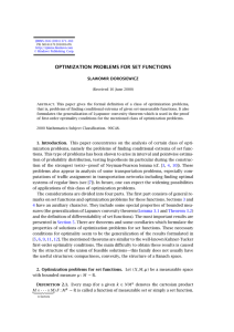 OPTIMIZATION PROBLEMS FOR SET FUNCTIONS SLAWOMIR DOROSIEWICZ