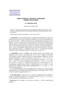 SOME ALGEBRAIC UNIVERSAL SEMIGROUP COMPACTIFICATIONS H. R. EBRAHIMI-VISHKI