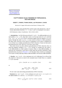 FLETT’S MEAN VALUE THEOREM IN TOPOLOGICAL VECTOR SPACES