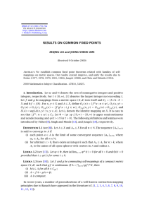 RESULTS ON COMMON FIXED POINTS ZEQING LIU and JEONG SHEOK UME