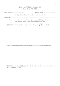 Quiz 6 MATH 251, Section 505 Due, April, 9th, 2015