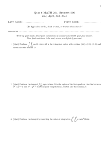 Quiz 6 MATH 251, Section 506 Due, April, 2nd, 2015