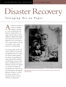 Disaster Recovery A for Art and Historic Artifacts
