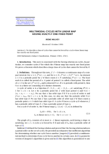 MULTIMODAL CYCLES WITH LINEAR MAP HAVING EXACTLY ONE FIXED POINT IRENE MULVEY