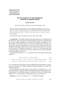 ON THE STABILITY OF THE QUADRATIC MAPPING IN NORMED SPACES