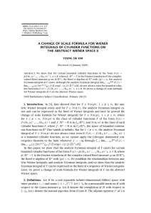 A CHANGE OF SCALE FORMULA FOR WIENER YOUNG SIK KIM