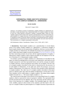 EXPONENTIAL FORMS AND PATH INTEGRALS FOR COMPLEX NUMBERS IN SILVIU OLARIU