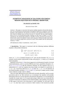 ASYMPTOTIC BEHAVIOUR OF SOLUTIONS FOR POROUS MEDIUM EQUATION WITH PERIODIC ABSORPTION