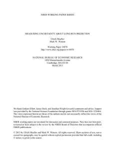 NBER WORKING PAPER SERIES MEASURING UNCERTAINTY ABOUT LONG-RUN PREDICTION Ulrich Mueller