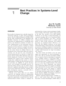 1 Best Practices in Systems-Level Change Jose M. Castillo