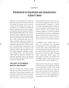 Depression in Childhood and Adolescence: A Quiet Crisis CHAPTER 1